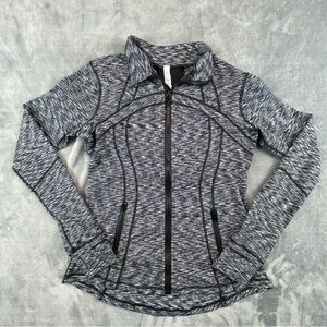 Lululemon Define Jacket Full Zip Heathered Black Yoga Activewear Size 12
